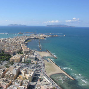 Luftblick auf Trapani 30 Plus Sprachreise Italienisch Sizilien