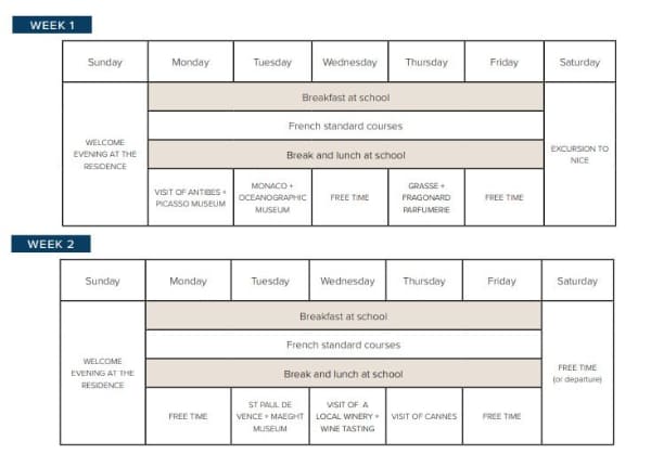 Stundenplan Aktivitäten 50+ Programm