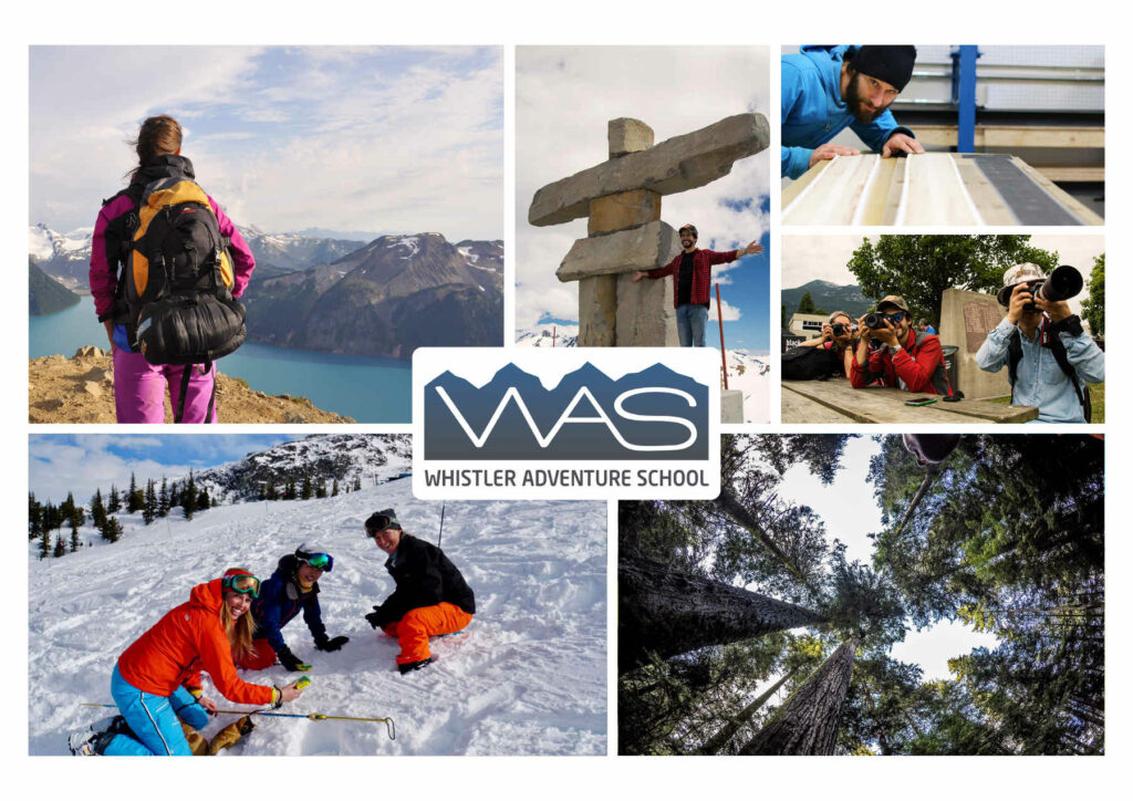 Collage Aktivitäten Whistler Adventure School