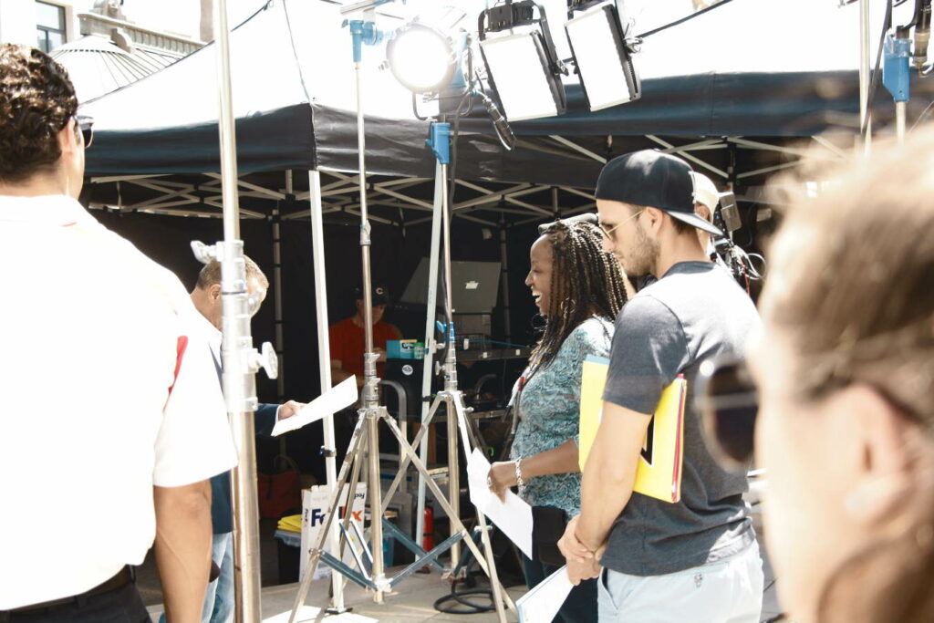camera setup film crew